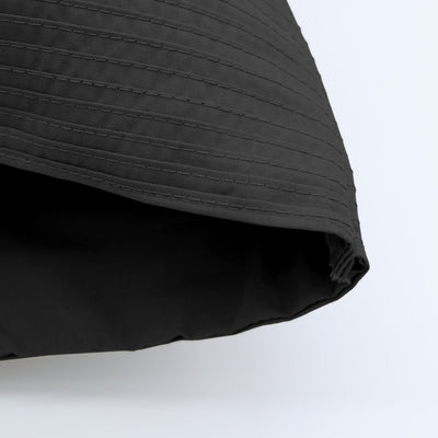 Details and Texture of Vilano Pleated Pillow Cases in Black#color_vilano-black