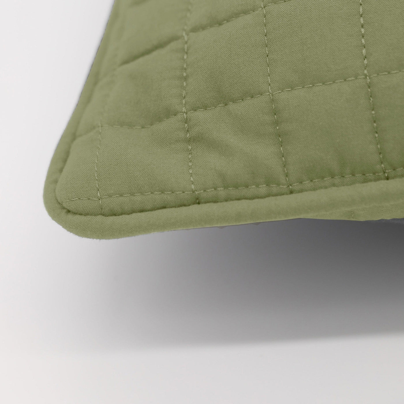 Details and Texture of Vilano Quilted Sham and Pillow Covers in Sage Green#color_vilano-sage-green