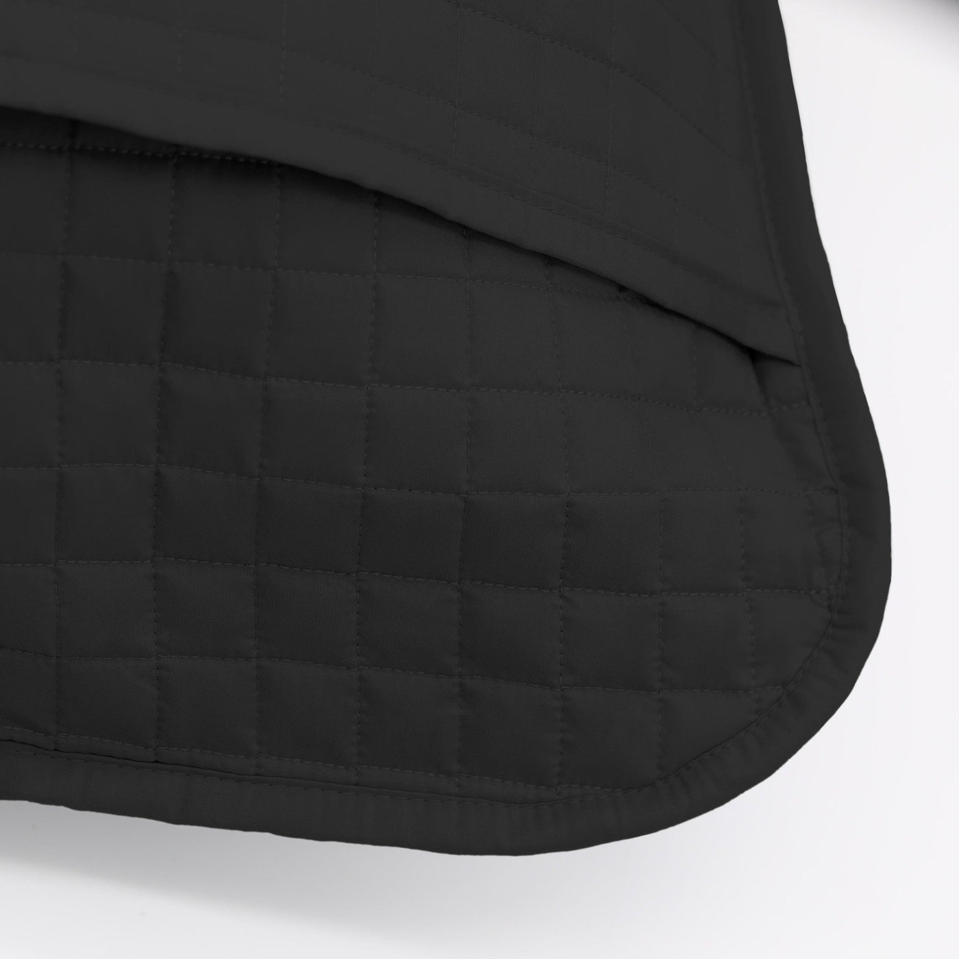 Details of Vilano Quilted Sham and Pillow Covers in Black#color_vilano-black