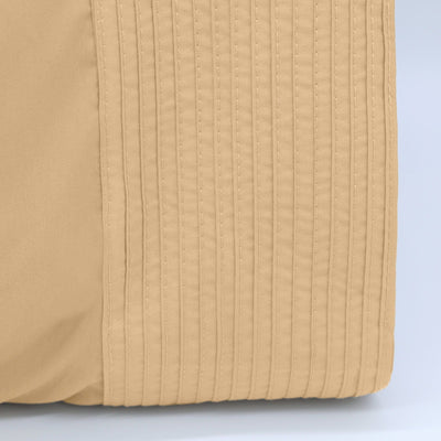 Details and Texture of Vilano Pleated Pillow Cases in Gold#color_vilano-gold