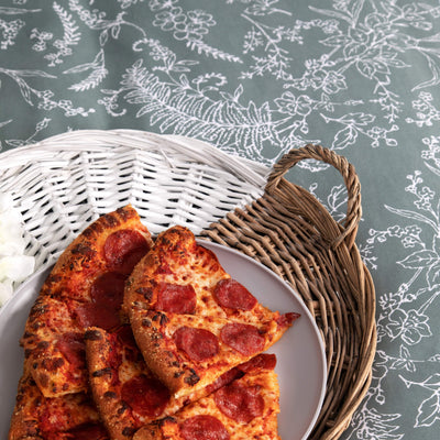 Pizza on Winter Brush Reversible Comforter Set in Teal#color_winter-brush-teal