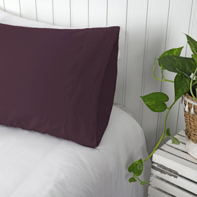 Side View of Vilano Pleated Pillow Cases in Purple#color_vilano-purple