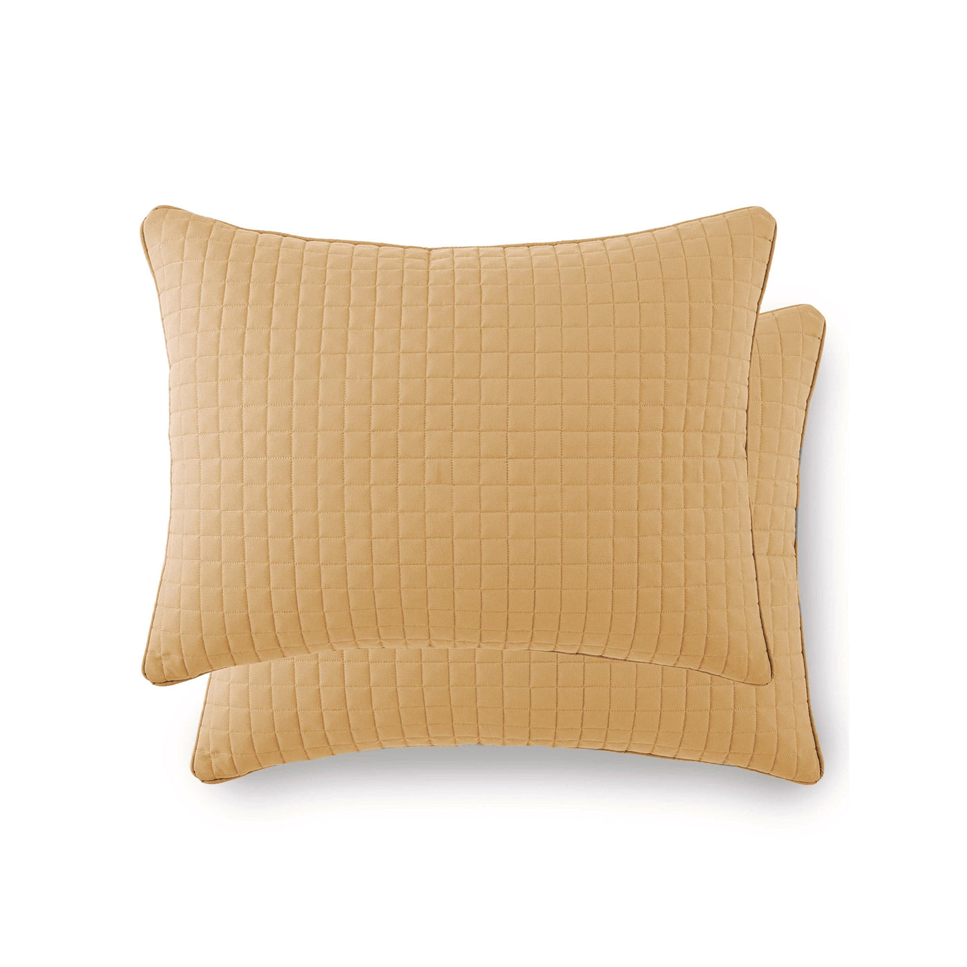 Top View of Vilano Quilted Sham and Pillow Covers in Gold#color_vilano-gold