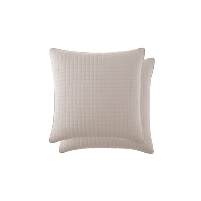 Top View of Vilano Quilted Sham and Pillow Covers in Bone#color_vilano-bone