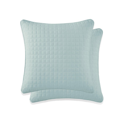 Top View of Vilano Quilted Sham and Pillow Covers in Sky Blue#color_vilano-sky-blue