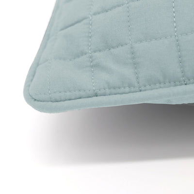 Details and Texture of Vilano Quilted Sham and Pillow Covers in Sky Blue#color_vilano-sky-blue