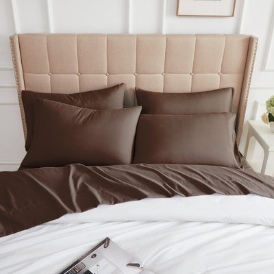 Top View of Everyday Essentials 6-Piece Sheet Set in Brown#color_brown