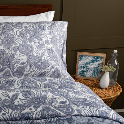 Details of Perfect Paisley Reversible Comforter Set in Blue#color_perfect-paisley-blue