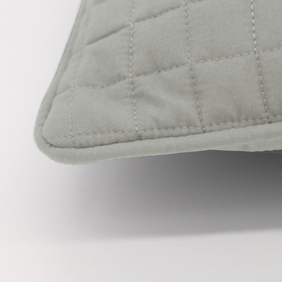 Details and Texture of Vilano Quilted Sham and Pillow Covers in Steel Grey#color_vilano-steel-grey
