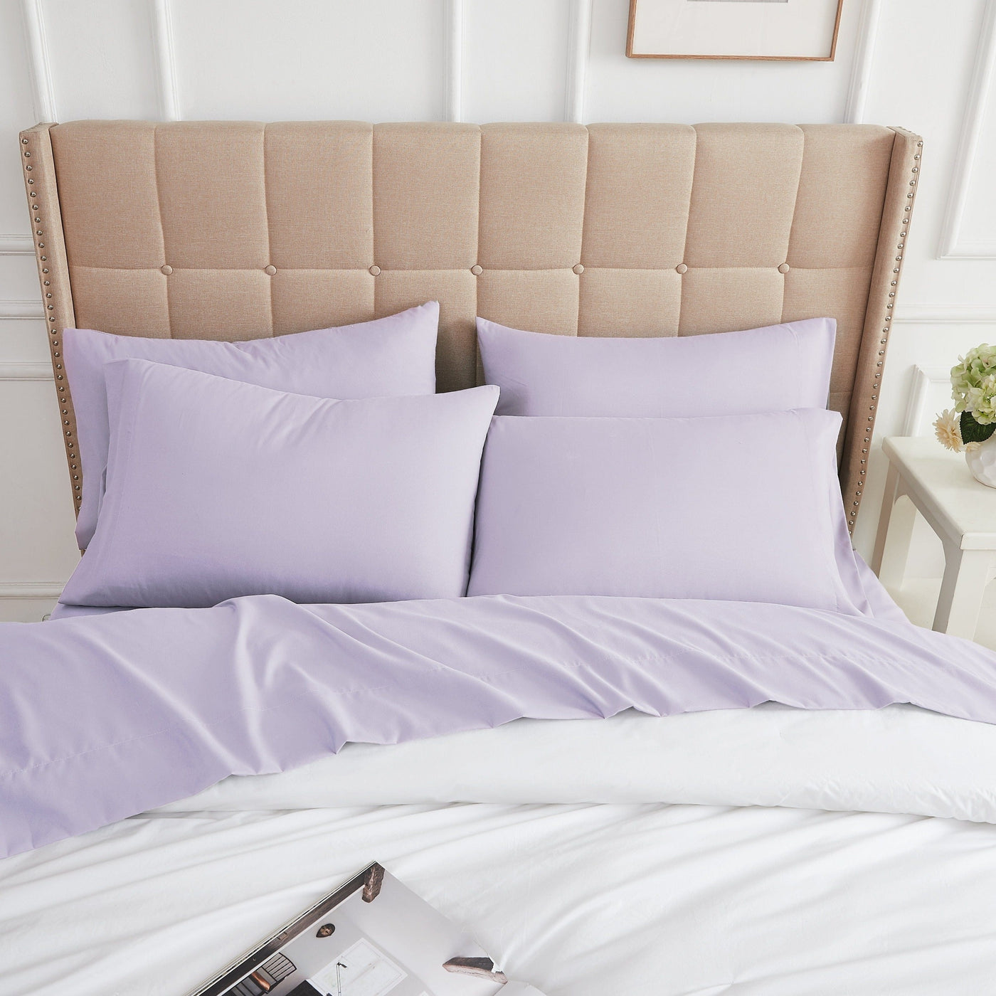 Top View of Everyday Essentials 6-Piece Sheet Set in Lilac#color_evening-haze