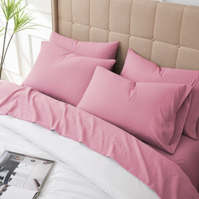 Close Up View of Everyday Essentials Pillow Case in Rose#color_rose