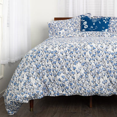 Side View of Forevermore Duvet Cover Set in Blue#color_forevermore-blue