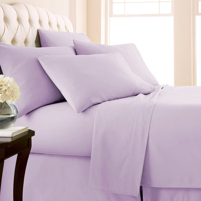 Side View of Everyday Essentials 6-Piece Sheet Set in Lilac#color_lilac