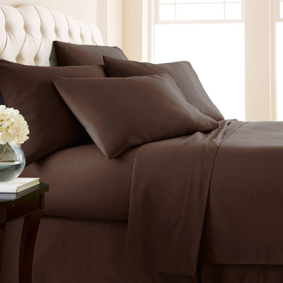 Side View of Everyday Essentials 6-Piece Sheet Set in Brown#color_brown