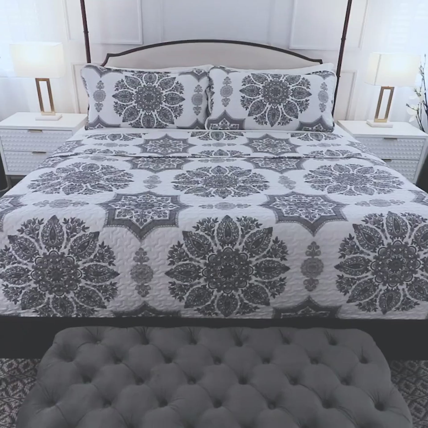 Video of Infinity Quilt Set Showing Features#color_infinity-grey