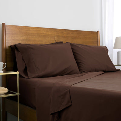 Side View of Everyday Essentials 6-Piece Sheet Set in Brown#color_brown