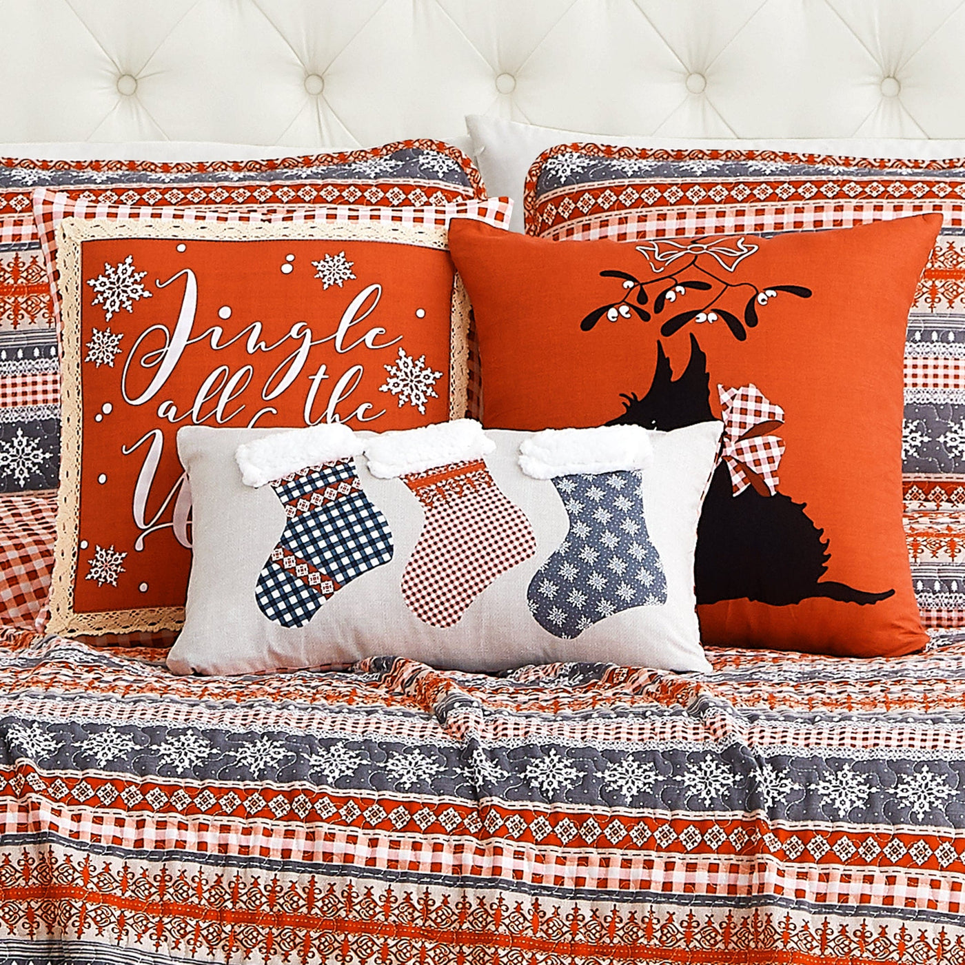 Close Up View of Cozy Cottage Throw Pillows