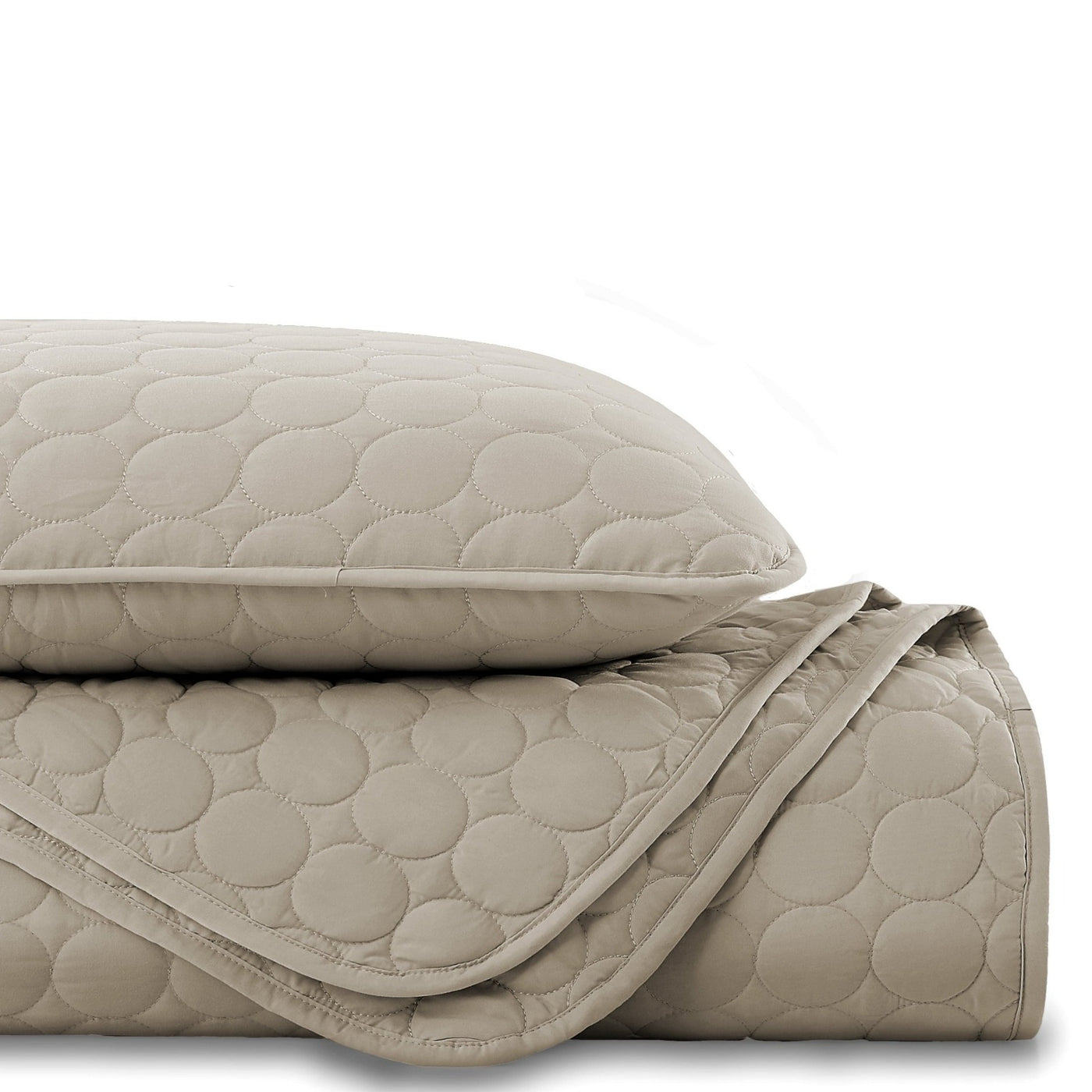 Southshore Essentials Quilt Set in Sandy Taupe Stack Together#color_sandy-taupe