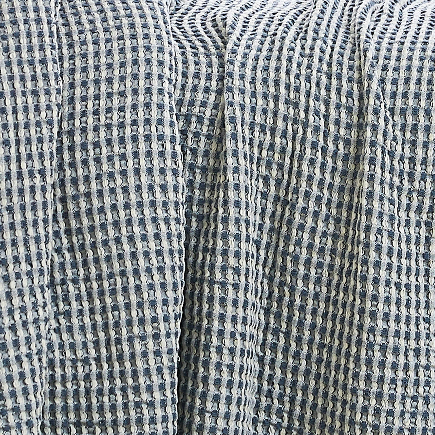 Details of Tama Cotton Blanket and Throw in steel blue#color_tama-steel-blue