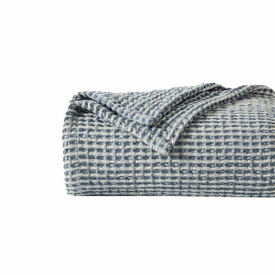 Tama Cotton Blanket and Throw Stack Together#color_tama-steel-blue