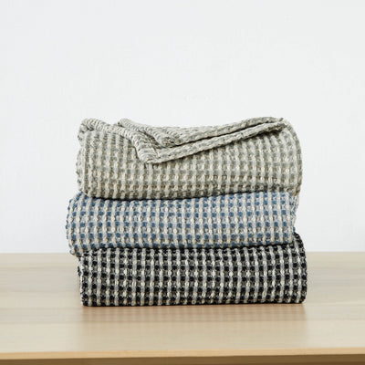  Tama Cotton Blanket and Throw Stack Together#color_tama-steel-blue