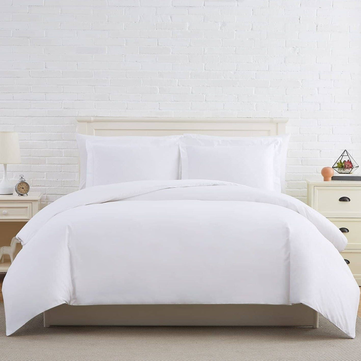 Percale Duvet Cover in White#color_percale-white