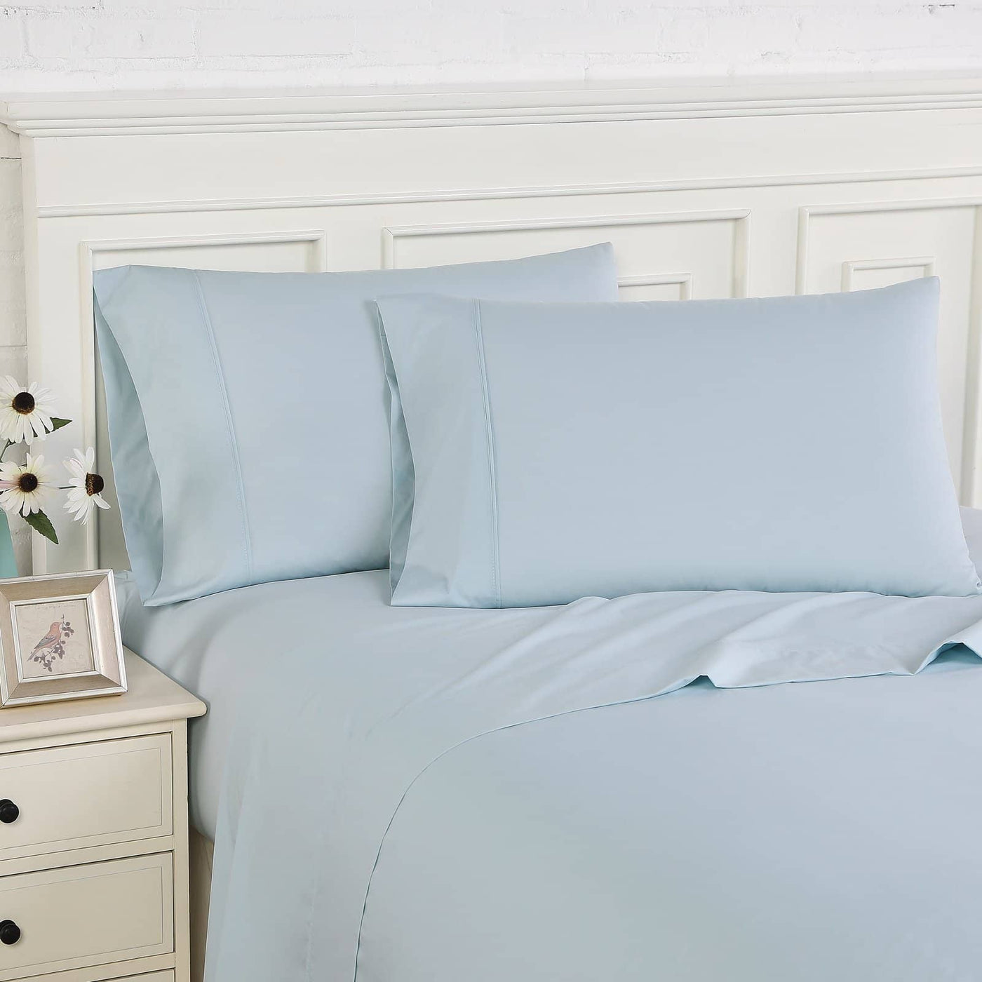 Percale Sheet Set in Blue#color_percale-blue