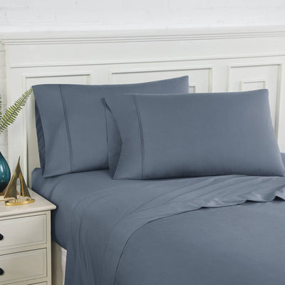 Percale Sheet Set in Steel Blue#color_percale-steel-blue
