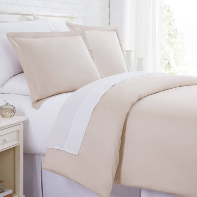 Solid Cotton Duvet Cover in Sand#color_solid-sand