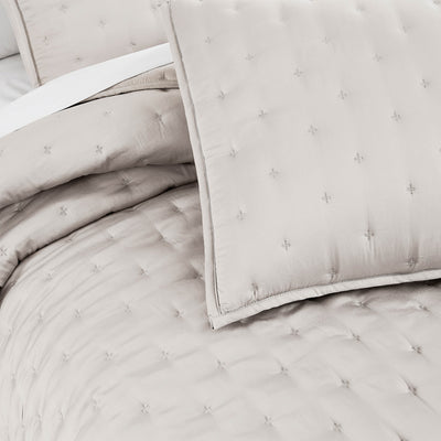 Details of Luxurious Bamboo Viscose Quilted Sham in Bone#color_bamboo-bone