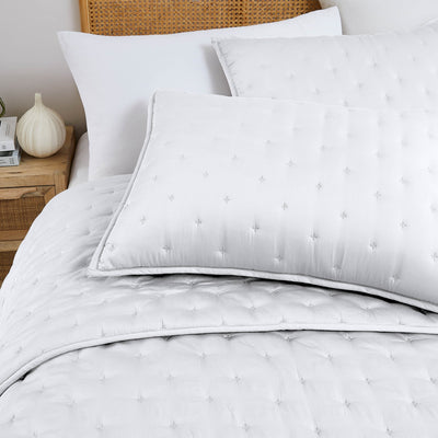Details of Luxurious Bamboo Viscose Quilted Sham in White#color_bamboo-white