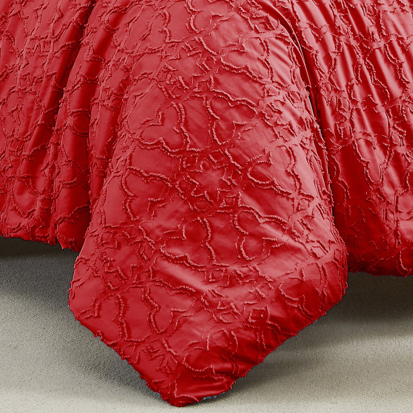 Showing Oversized Image of Marrakech Clipped Jacquard Comforter Set in Chili Pepper#color_chili-pepper-clipped-jacquard