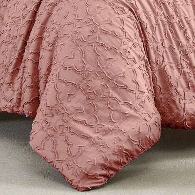 Showing Oversized Image of Marrakech Clipped Jacquard Comforter Set in Withered Rose#color_withered-rose-clipped-jacquard