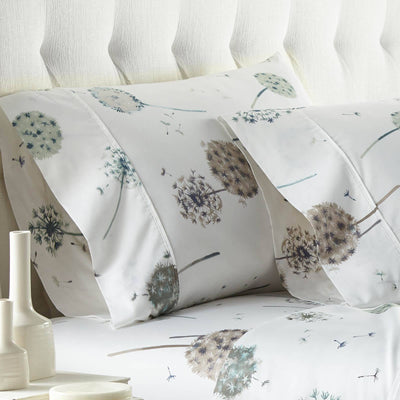 Dandelion Dreams 100% Cotton Sateen Pillow Cases in White#color_dandelion-white