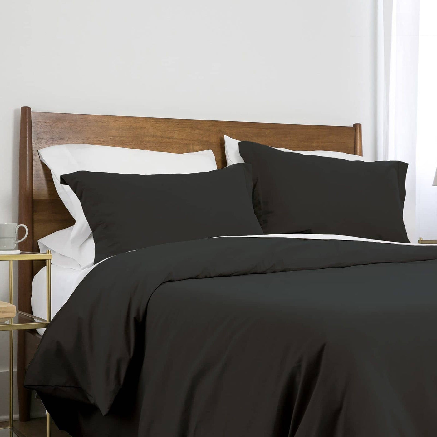 Southshore Basics Ultra-Soft and Comfortable Duvet Cover Set in Black#color_black