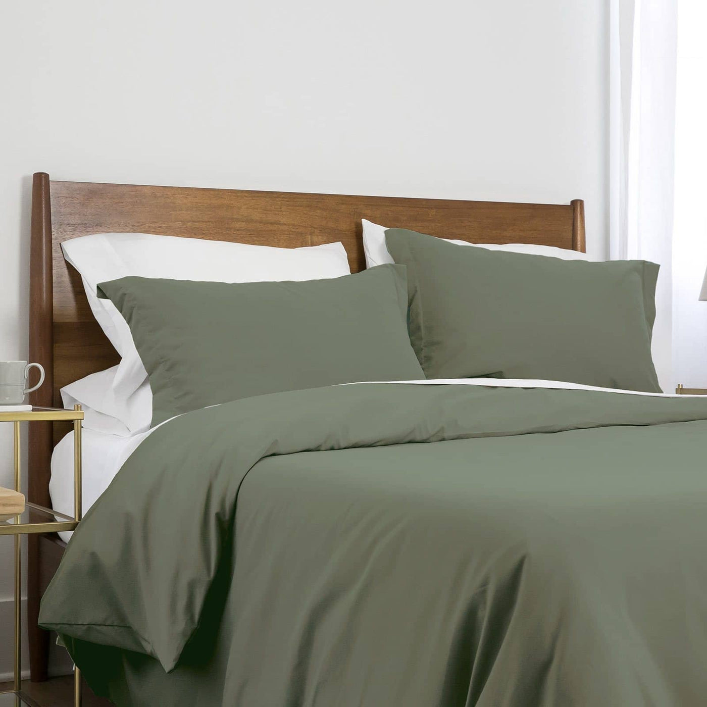 Southshore Basics Ultra-Soft and Comfortable Duvet Cover Set in Dark Green#color_dark-green
