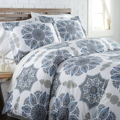 Infinity Reversible Duvet Cover and Sham Set in Blue#color_infinity-blue