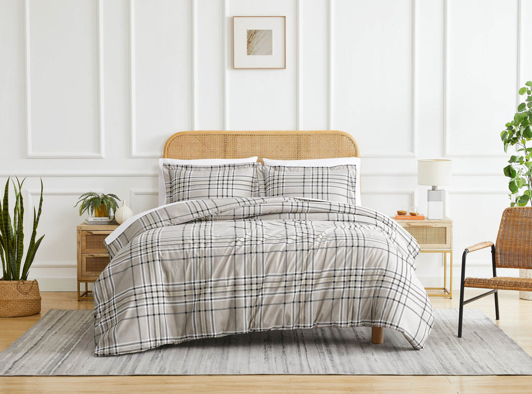 Boll and Branch Cal/King newest Duvet Cover Set in Modern Plaid (Shore) NWOT