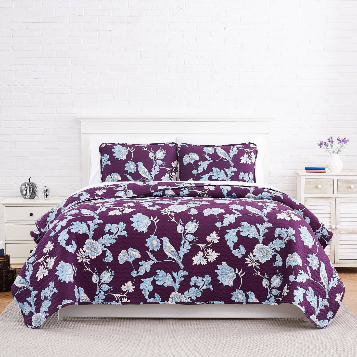 Early Spring Quilt Set in Purple#color_early-spring-purple