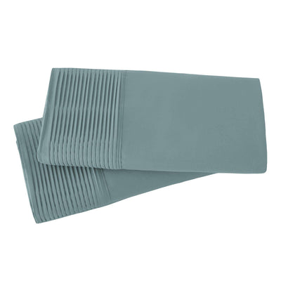 Vilano Springs Pleated Hem Pillow Cases in Steel Blue#color_vilano-steel-blue