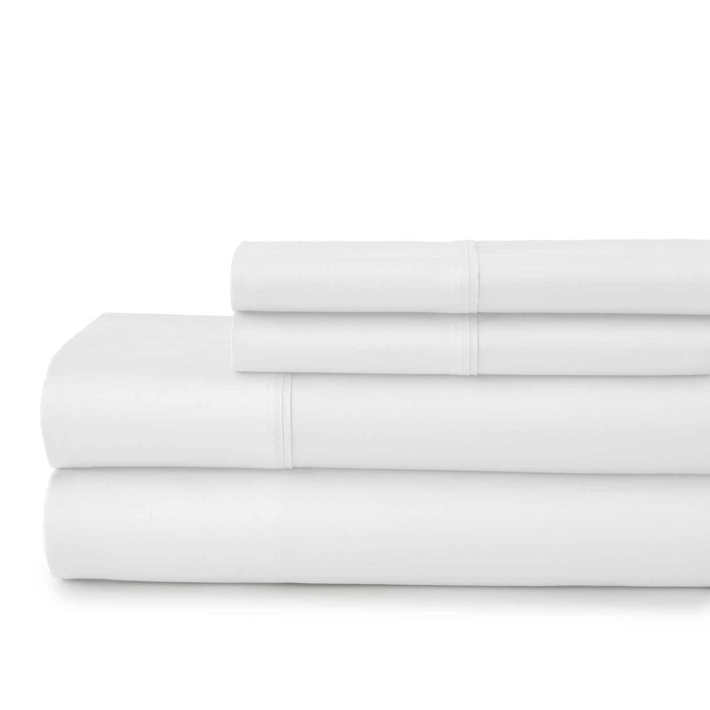 Sweetbrier 100% Cotton Sateen Extra Deep Pocket Sheets Set Luxury Collection in Bright White#color_sateen-white