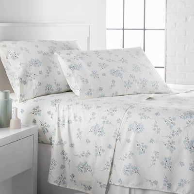 Side View of Sweet Florals Sheet Set in Cream#color_sweet-cream