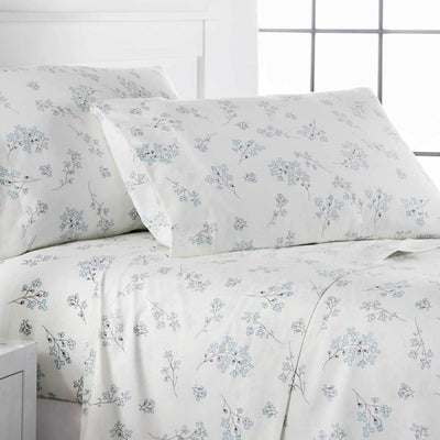 Side View of Sweet Florals Sheet Set in Cream#color_sweet-cream
