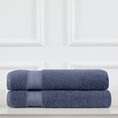 2 Piece of Super-Plush Bath Sheets in Steel Blue Stack Together#color_medium-weight-classic-towel-steel-blue