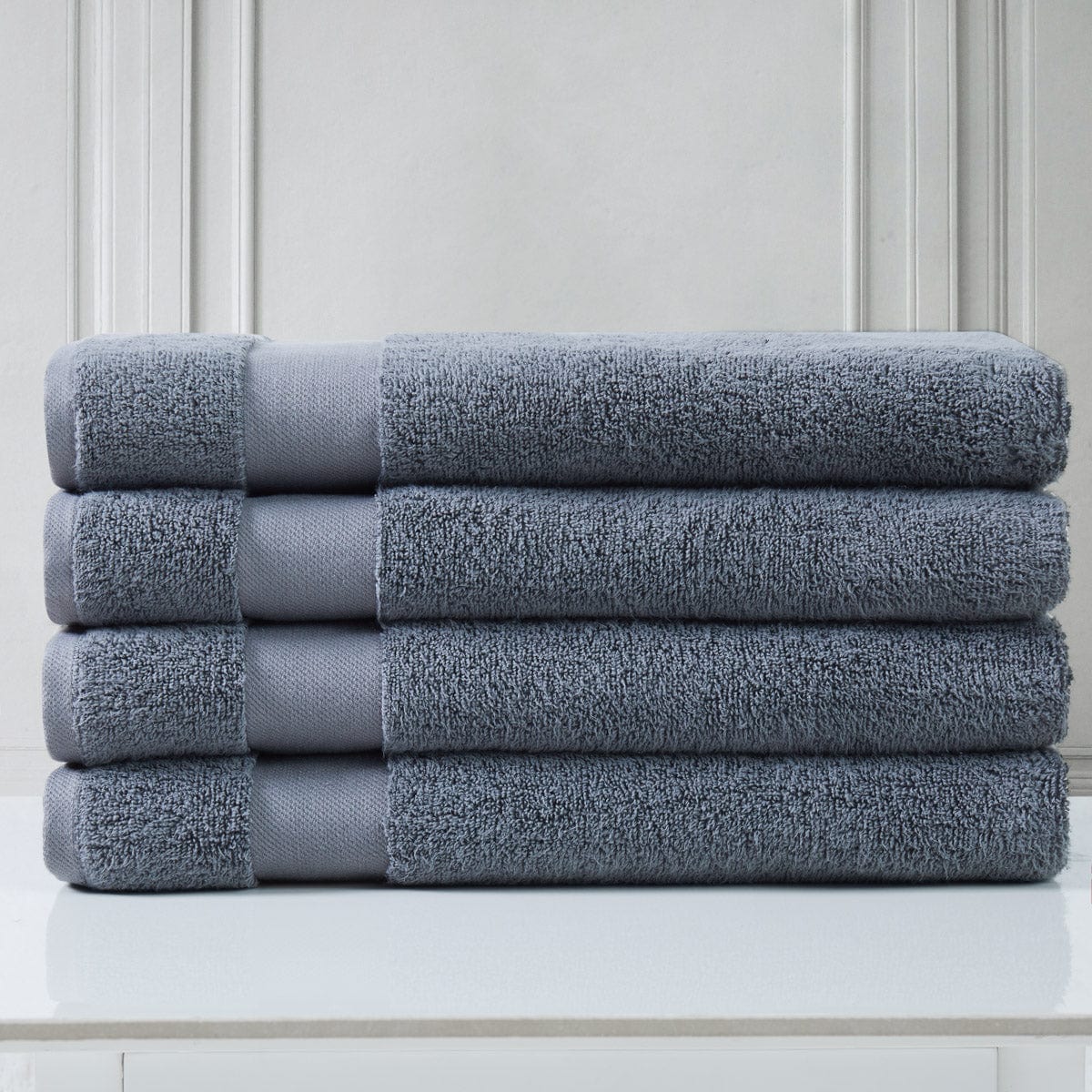4 Piece of Super-Plush Bath Towel in New Slate Stack Together#color_medium-weight-classic-towel-new-slate