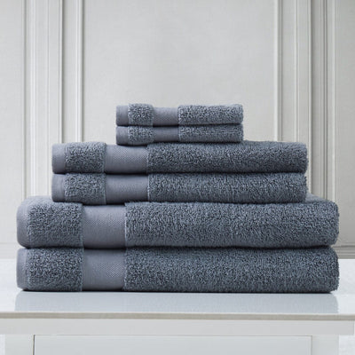6 Piece of Super-Plush Bath Towel, Hand Towels and Wash Cloth in New Slate#color_medium-weight-classic-towel-new-slate