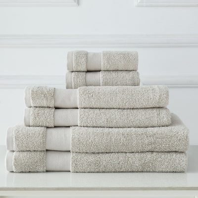 6 Piece of Super-Plush Bath Towel, Hand Towels and Wash Cloth in Warm Sand#color_medium-weight-classic-towel-warm-sand