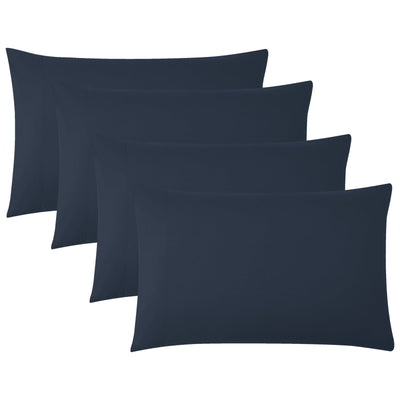 Top View of Vilano 4PC Pillowcase Set in Dark Blue#color_vilano-dark-blue