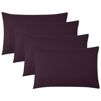 Top View of Vilano 4PC Pillowcase Set in Purple#color_vilano-purple