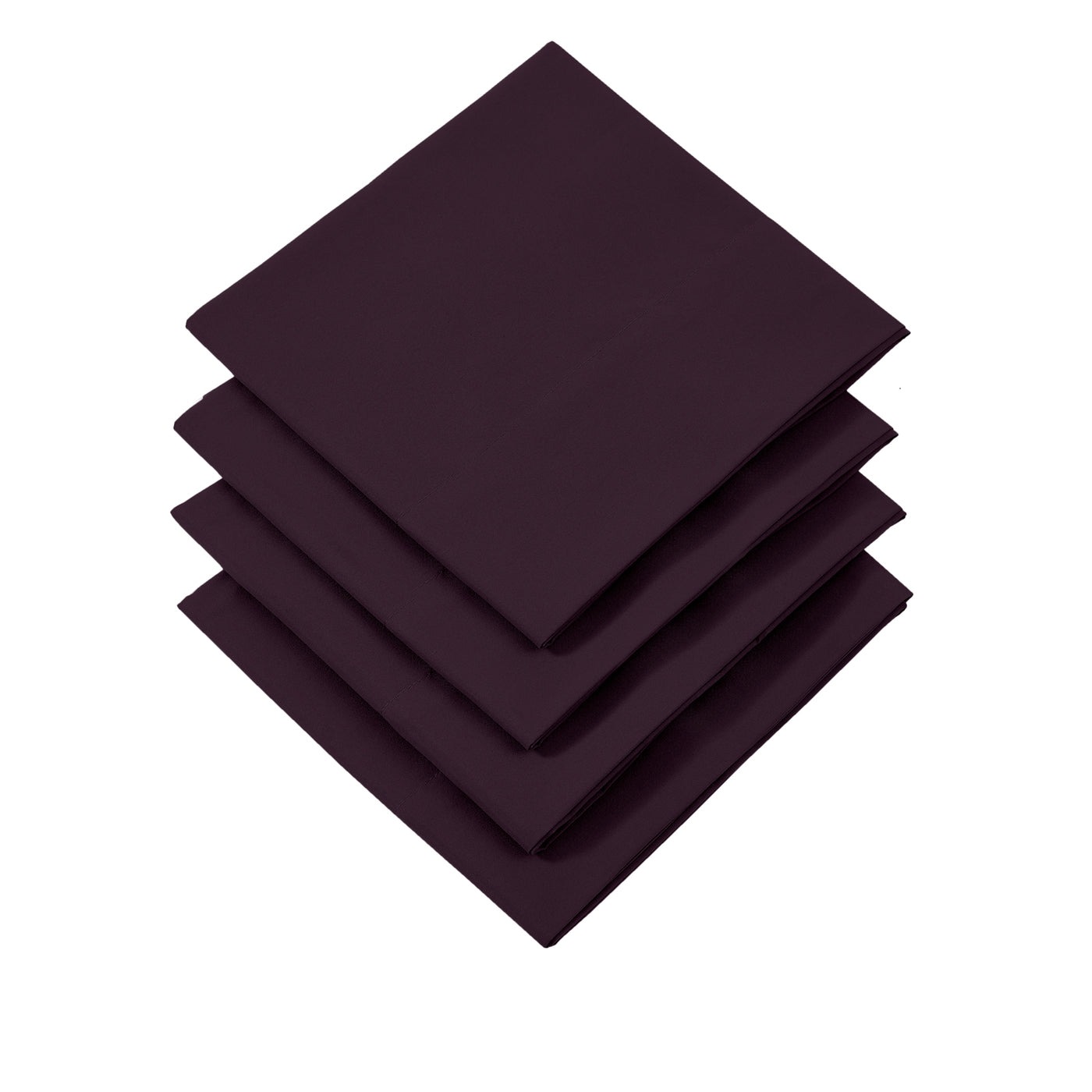 Vilano 4PC Pillowcase Set in Purple Stack Together#color_vilano-purple